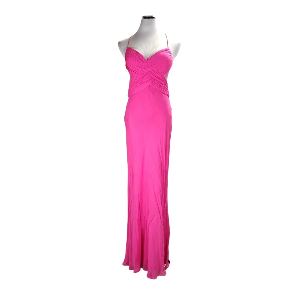 Vintage Y2K 100% silk Cache hot pink dress